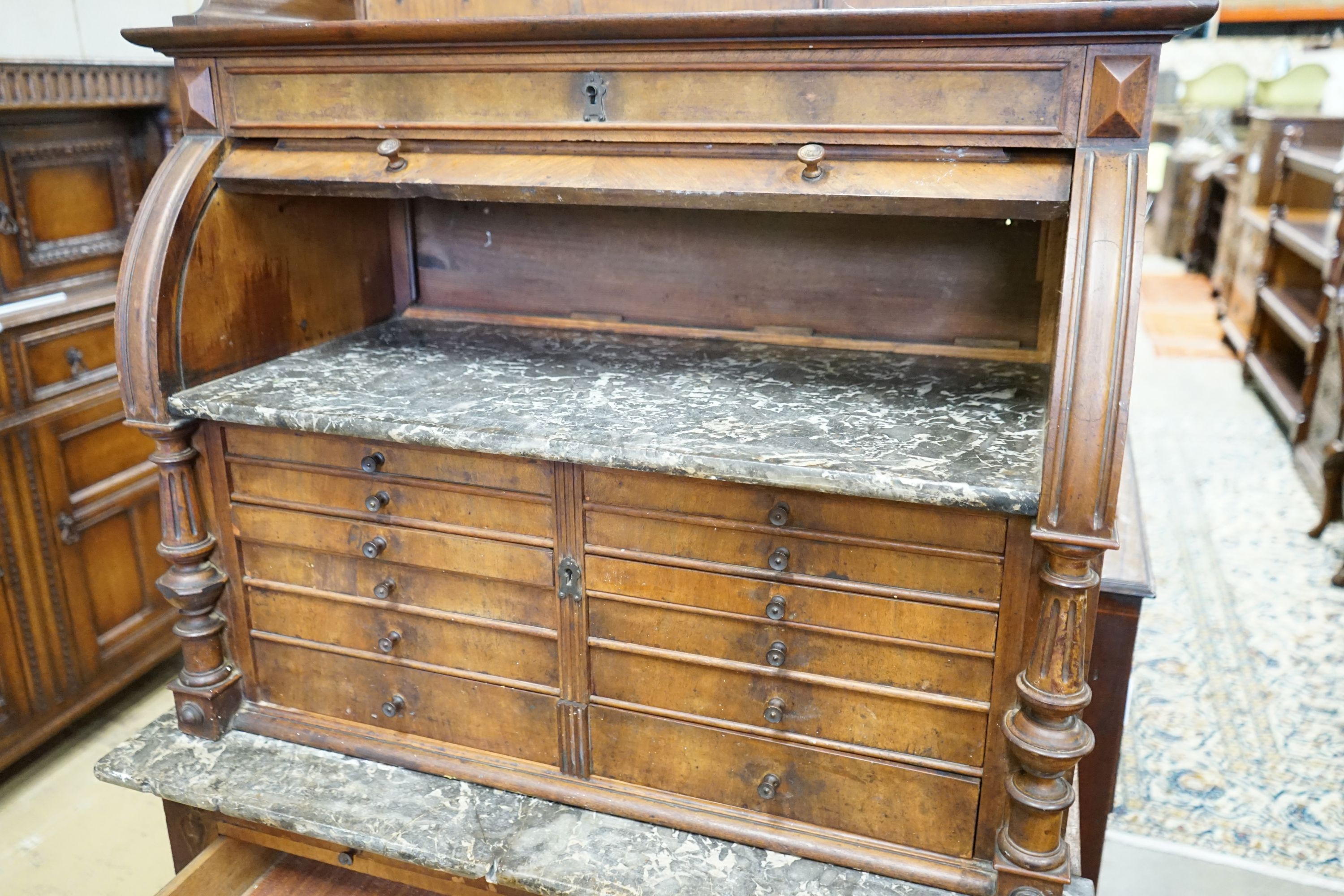 A 19th century dentist's cabinet, width 84cm, depth 44cm, height 164cm